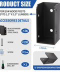 Complete 36 Piece Deck Railing Bracket Kit With U Shape Concealed Connectors For 2 X 4 Boards accessories details, dimensions and components.