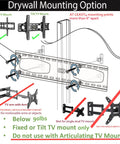 Heavy Duty TV Mounting Kit For Frame TV No Gap Wall Mount Fits Steel Stud Or Drywall Holds Up To 90lbs Installation Diagram