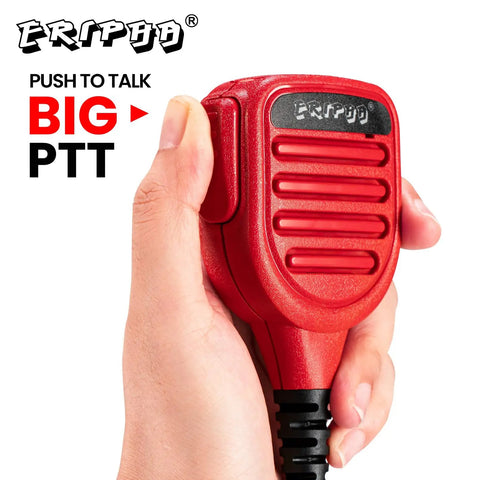 Hand holding speaker microphone for Kenwood two way radios waterproof IP56 shoulder mount with 3.5mm jack heavy duty PU cable