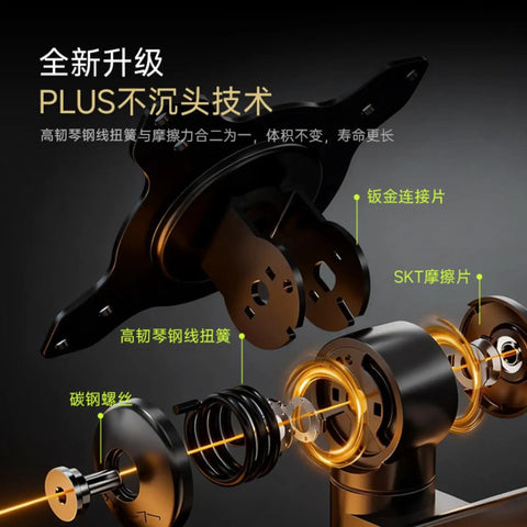 High Quality Height Adjustable Monitor Mount Stand With Smooth Glide Desk Arm Ergonomic Swivel Tilt, detailed view of internal mechanism.