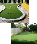 Pro Grade Indoor Outdoor Golf Putting Green Mat With Dense Artificial Grass Turf 5 Ft By 10 Ft For Home Practice outdoor view