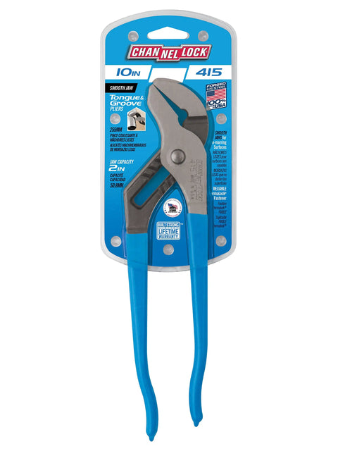 Tongue And Groove Pliers 415 With Smooth Jaw Non Marring Grip High Carbon Steel 10 Inch for delicate fixtures in packaging
