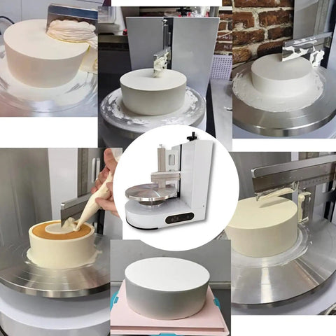 Automatic Cake Coating And Smoothing Machine For 4 To 12 Inch Cakes In Stainless Steel With Turntable for Even Frosting