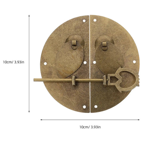Two Pack Vintage Zinc Alloy Jewelry Box Latches Round Antique Chest Lock Clasps for Cabinets and Jewelry Boxes Renovation