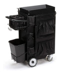 Hella Sturdy Three Drawer Rolling Utility Cart For HVAC Pros And Major Equipment Rig With Zero Tool Hassle And Rock Solid Portable Storage Organizer For Main Shop Warehouse And Active Site Work with removable bag and waste bin.