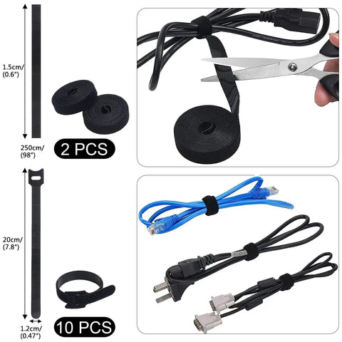 Must Have Cable Management Kit With Sleeves And Clips Includes Four Sleeves Thirty Seven Clips Seven Soft Holders Tie Straps