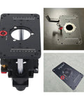 Top Shelf Router Lift And Table Insert Plate With Inverted Mount Design For Quick Benchtop Setups Heavy Duty Aluminum Alloy Build close-up