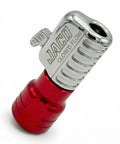 Lightning S2 Quick Connect Tire Air Chuck 1 Quarter Inch F-NPT Closed Flow Self Locking Nozzle red and silver view