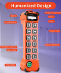 12 Button Wireless Crane Remote Control 12V 24V Industrial Radio Transmitter with silicone keys and LED indicators