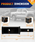 Beef Up Your Towing Setup With This Trailer Hitch Adapter Reducer From One And A Quarter Inch To Two Inch Six And A Half Inch Extension Half Inch Pin And Clip Five Eighth Inch Adapter For Three Thousand Five Hundred Lbs GTW shown with dimensions and a pickup truck in the background