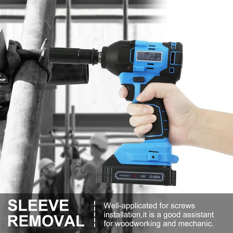 Cordless Brushless Half Inch Impact Wrench With 260 Ft Lbs Max Torque 2.0Ah Battery used for sleeve removal on metal rods