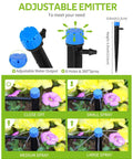 Adjustable emitter from 50Ft Drip Irrigation Kit DIY Plant Watering System With 8x5mm Tubing And Adjustable Emitters For Garden Greenhouse