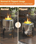 Universal Fire Pit Stand For 15 To 27 Inch Pits Adjustable Wing Screws Fits Solo Stove Bonfire Ranger Yukon And Other 15 27 Inch Outdoor Fire Pits Metal Black Durable And Easy Setup Built Tough in normal and flipped usage