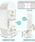 Hassle Free Spill Proof Automatic Bird Feeder For Cage transparent food container and water dispenser dimensions with clear housing.