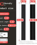 Five Pack Adjustable Black Cabinet Pulls For Kitchen Drawers Solid Metal Build Easy Breezy Install Skip The Guesswork Pop These Sweet Handles In Fits Perfectly From One To Four Inches Center Distance Matte Black Finish Upgrades Your Place Fast Product size infographic with dimensions and installation details.