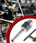 Mini Metal Lathe Drill Chuck With MT2 Arbor, Five Sixty Fourth Inch To One Half Inch Clamping Range, Durable Steel Chuck