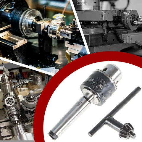 Mini Metal Lathe Drill Chuck With MT2 Arbor, Five Sixty Fourth Inch To One Half Inch Clamping Range, Durable Steel Chuck