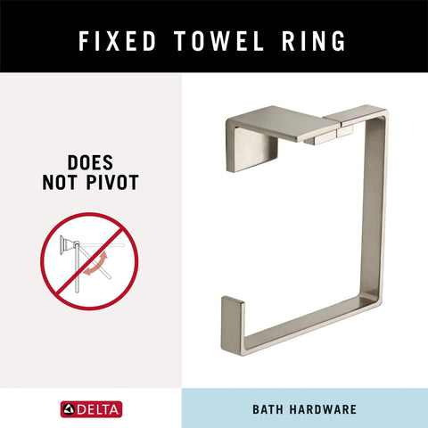 Brilliance Stainless Square Hand Towel Ring Holder For Kitchen And Bathroom Durable Stainless Steel Hanging Ring Image