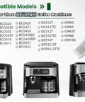 12-pack activated charcoal water filters for De'Longhi espresso machines (COM530M, COM532M, BCO430)
