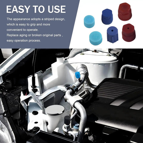 26Pcs R12 R134a Car AC Caps Kit With 10 Sizes, universal valve port covers on car engine, easy to use design