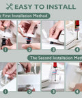 Installation steps for Elongated Toilet Seat With Slow Close Hinges And Four Non-Slip Bumpers, Easy To Install And Clean in white.