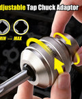 Adjustable Tap Socket Tool Set, 2-Piece One Half Inch Drive, M13 To M19 Chuck with hand adjusting chuck size.
