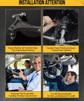 Volvo XC90 Beefy Front Lower Control Arm Kit installation guide with step-by-step instructions and safety reminders