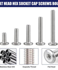 30 Piece M6 30mm Flat Head Hex Socket Cap Screws Bolts In 304 Stainless Steel 18 8 Fully Threaded Hex Drive Fasteners
