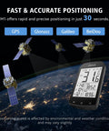 Wireless Bike Computer Set With Speed Sensor And Mount IPX6 Waterproof GPS Odometer With ANT Plus Bluetooth showing satellite connection