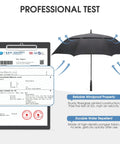 Automatic Open Golf Umbrella 47/54/62/68/72 Inch Oversize Black Windproof Waterproof with test report and vented design