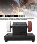 Versatile Oreilet Mini Bench Grinder With Dual Wheels Offers Adjustable Speeds Up To 6000 Rpm For sharpening knives drills and rust removal compatible with Bosch D CB240 batteries, featuring dual wheels.