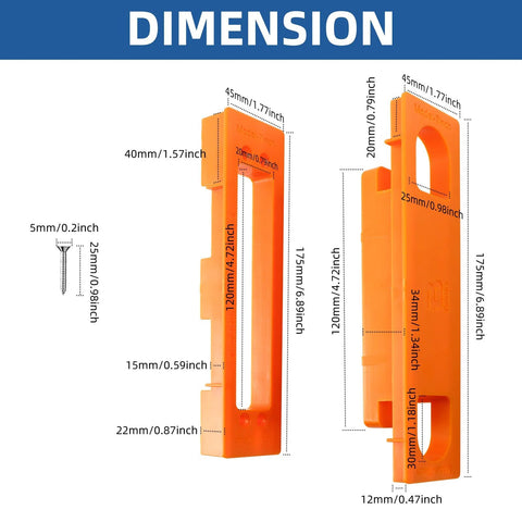 Dimensions of Hidden Hinge Mortiser Template for 6 Inch Concealed Doors No Fuss Invisible Hinge Router Guide