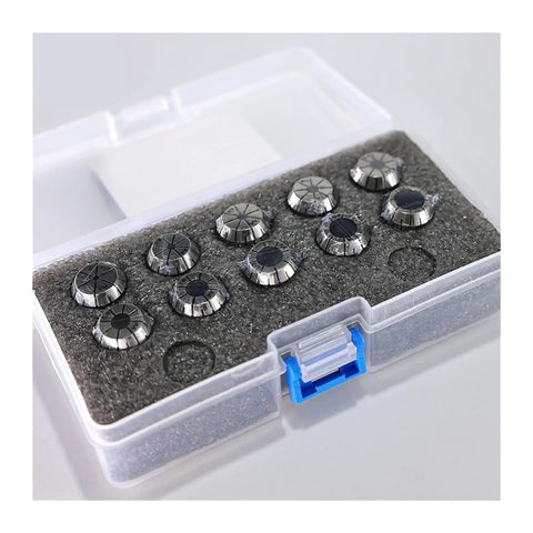 High Precision Spring Collet Set AA Grade ER16 for CNC Engraving Milling Machine Tool Holder in protective case.