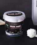 Cosplay Foam Clay White High-Density For Intricate Designs Air Dries In 48 Hours, packaged tub close-up with crafted flower.