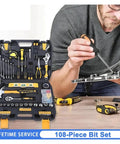 All-In-One 108-Piece Socket Wrench Auto Repair Tool Set With Heavy-Duty Hand Tools And Storage Case, Ready Out Of The Box