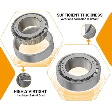 Front Wheel Bearing Hub Rebuild Kit For Ds Carryall Golf Carts Gas Electric Drive Smooth As Silk Oem Replacement 1013135 Two Pack showing bearings and seals.