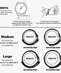 Sizing guide for Velcro Watch Strap 20mm 22mm Sport Band For Men And Women With Black Titanium Buckle