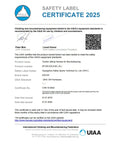 UIAA safety certification document for heavy duty rock climbing harness for men and women adjustable roof and indoor use.