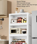 Heavy Duty Four Tier Wheeled Storage Cart With Lids Stackable Foldable Plastic Organizer Bins Slides Straight Keeps Home Office Dorm Room Clutter Free And Ready featuring a square design for wall-mounted storage.