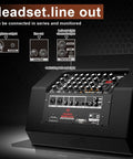 300W Acoustic Guitar Amp For Busking And Live Shows with line out and headset controls visible on the console.