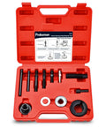 Red case with Pro Grade Power Steering Pulley Puller And Installer Kit For Water Pumps And Vacuum Pulleys Remove And Install