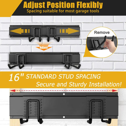 Heavy Duty Garage Wall Organizer With 700 Pound Capacity And 48 Inch Wide Wall Mount Tool Rack For Garden And Workshop