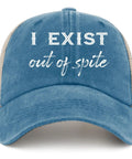 Breathable Women's Running Trucker Cap With Adjustable Buckle Lightweight Sport Hat For Outdoors with 'I Exist Out of Spite' graphic