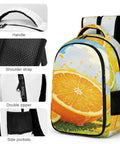 Dope Summer Fruit Print Unisex Backpack With Orange Lemon Lime Pattern Large Capacity Everyday Carry Daypack