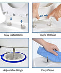 Heavy Duty White Soft Close Toilet Seat With Killer Urea Resin Build Quick Release Hinges Smooth Slow Drop Antimicrobial Shield And Ridiculously Easy Bathroom Install easy installation and quick release features