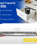 Heavy Duty Undermount Drawer Slides Two Pairs Twenty One Inch Full Extension showcasing 85lb capacity and soft close mechanics.