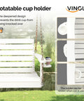 Heavy Duty 1600 LB HDPE Porch Swing For Two With Rotatable Cup Holder 4 FT Outdoor Bench Swing shown with cup holder in use