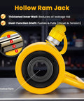 30 Ton Hydraulic Hollow Ram Jack With 2 Inch Stroke And Compact Design showing thickened inner wall and dual-function shaft.