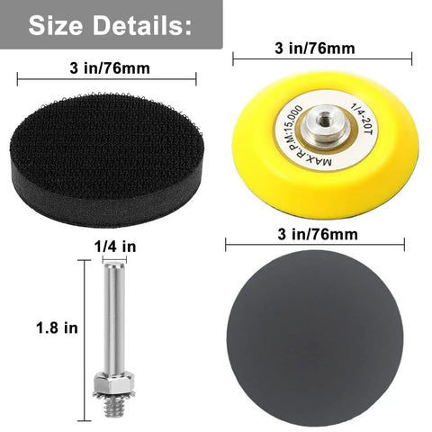 140Pcs 3 Inch Wet Dry Sanding Discs Kit With Pro Grade Grit Size Details Display