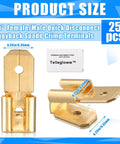 Piggyback Spade Connectors 25 Piece 3 Way Adapter Dual Male To Single Female Brass Quick Splice Crimp Terminals Uninsulated